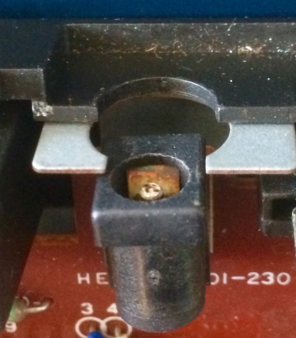 The power jack has some substantial corrosion on its barrel-wiper metal.