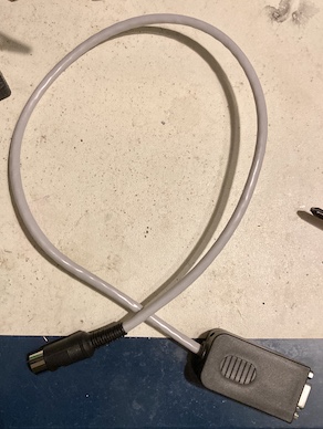 The cable is assembled - it is gray ethernet cable between a DIN connector and the VGA breakout lump.