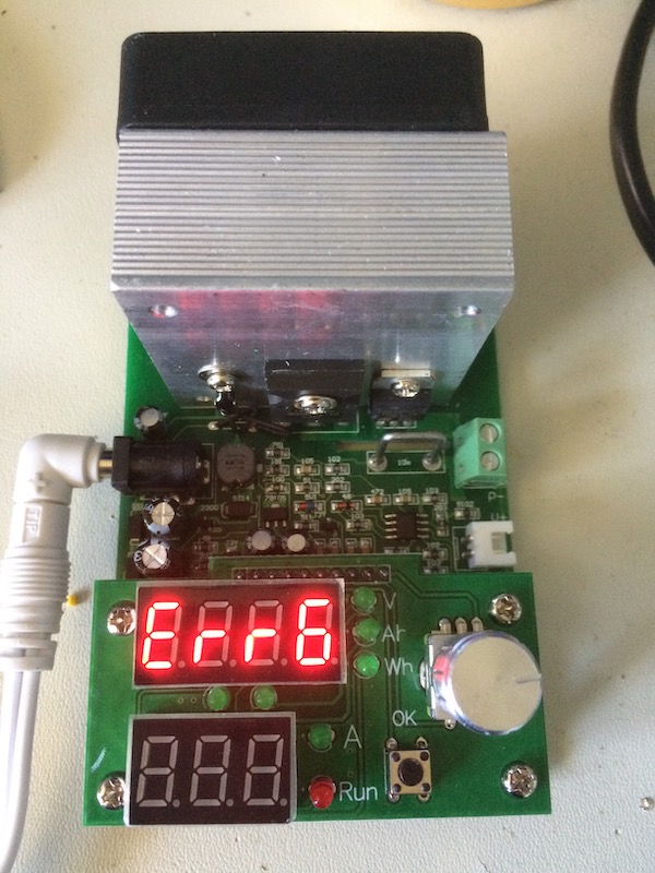Power supply load tester says Err6