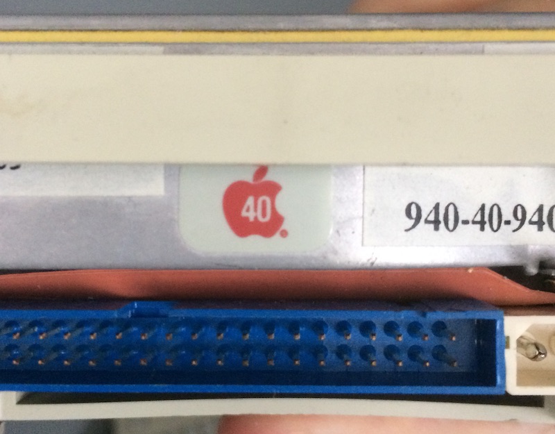 Apple ROM sticker on the hard drive