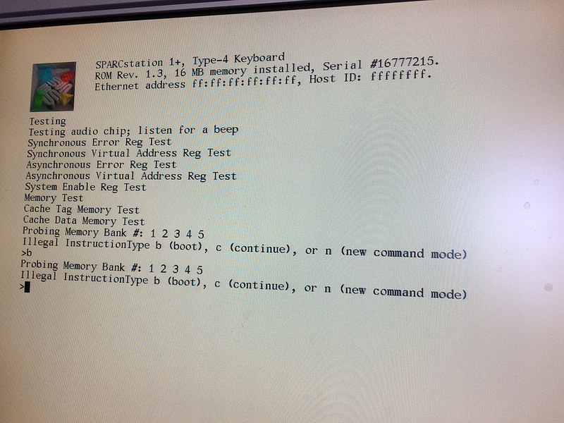 Illegal instruction error on a cg6