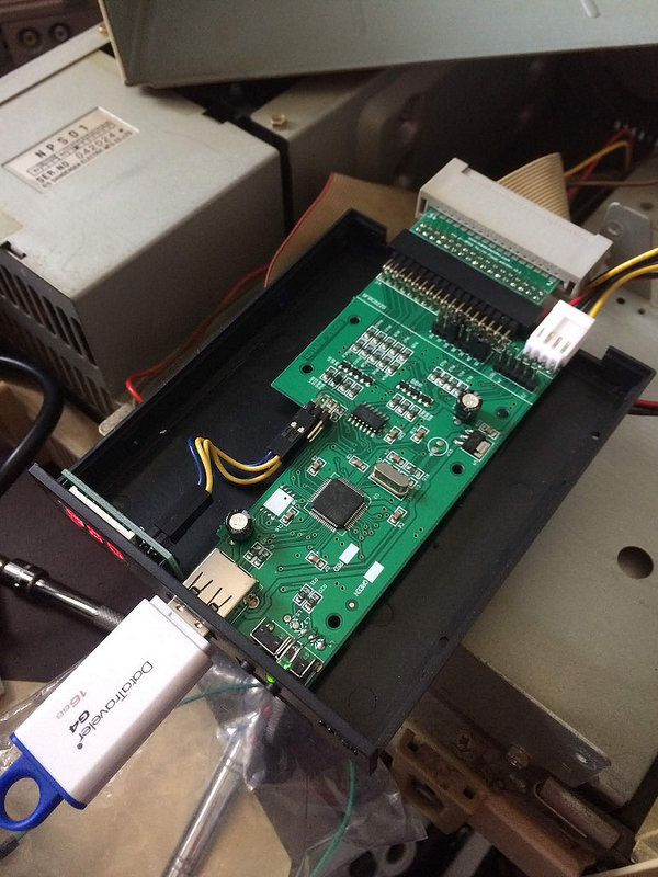 Floppy adapter board installed into a Gotek