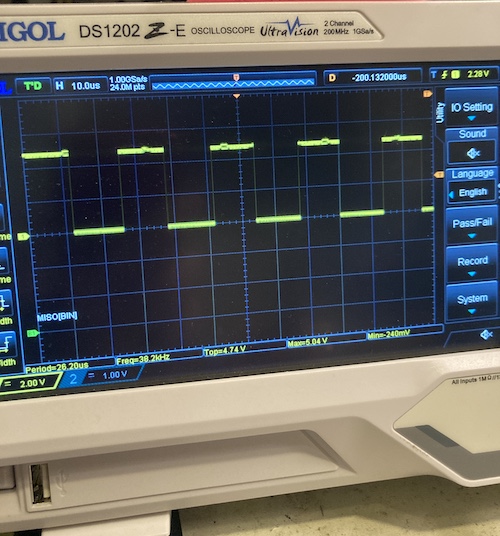 Scoping pin 6, the "HS" pin. It is a nice looking square wave clock.