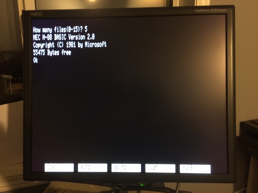 NEC PC-8801mkIISR booted