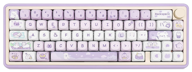 A cat-themed ANSI keyboard layout. Notice that the 2 key has an "at" symbol above it.