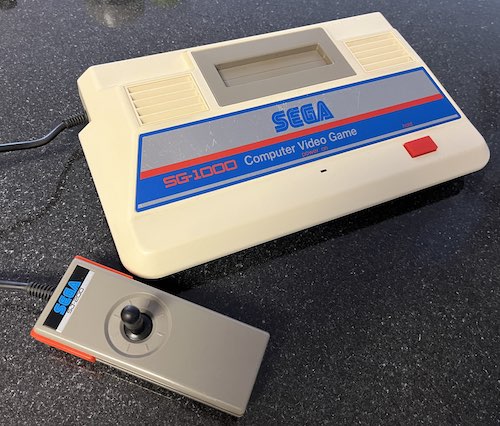 A Sega SG-1000, with hard-wired demon joystick, as owned by blog friend ApolloBoy.