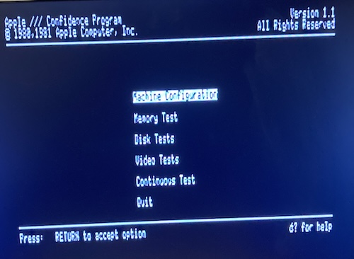 The main menu for Confidence Program is now no longer corrupt.