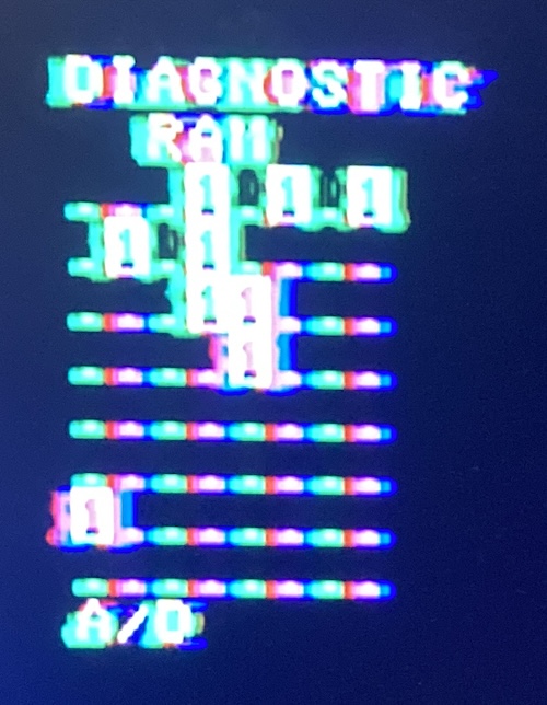 The startup test shows that a bunch of memory is bad, but not the ones from before. "A/D" is still fingered as a culprit.