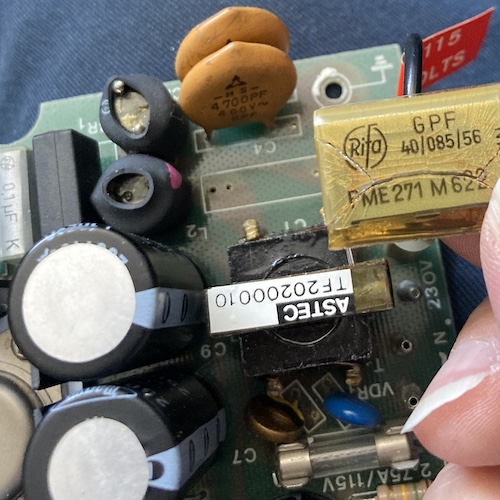 The 0.22µF RIFA at position C1 is removed.