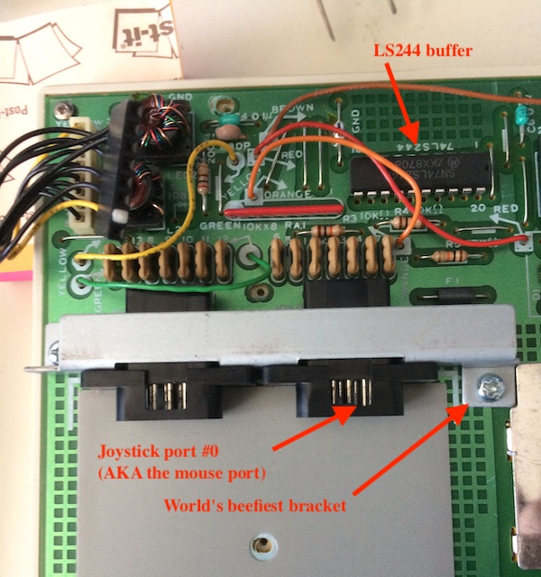 Atari ST mouse/joystick port bracket