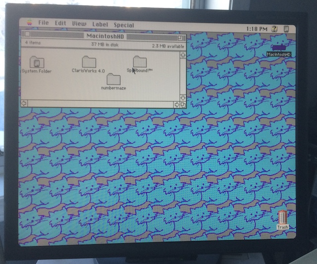 The Macintosh LC is displaying colour video on the NEC 1970NX monitor
