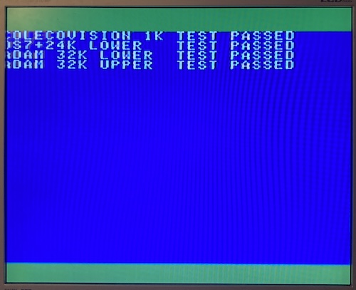 The ADAM tester reports all four basic tests of RAM have passed on my real ADAM.