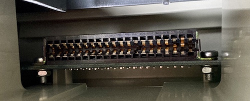 The bent pins of the Bridge Companion's cartridge slot. Insert your favourite "British teeth" joke here.