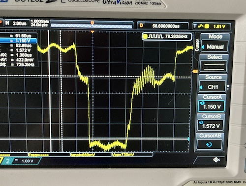 There are crazy amounts of wavy ripple on all parts of this signal.
