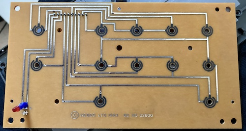 The control panel PCB, reading "HEBER LTD 1984"