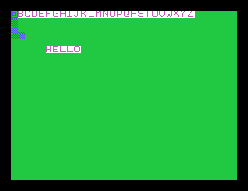 The emulated Bridge Companion says "HELLO" as written by my print routine.