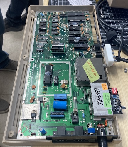 The final configuration of the board: three RAM sockets, and a GALPLA.