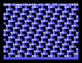 The interpreter is spamming the console with 'ok' over and over as QUIT is repeatedly invoked