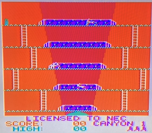 Canyon Climber is running. Trust me that this is different from all the other times you've seen Canyon Climber running on my PC-6001s.