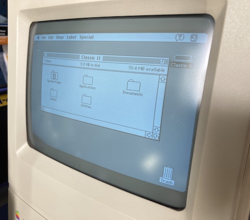 The Classic II has booted.