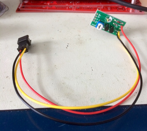 The break-away connector attached to a completed board