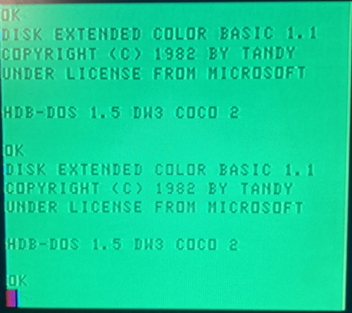 The CoCo refuses to boot FujiNet, instead loading HDB-DOS for CoCo2 (it did the same thing when set to CoCo1 HDB-DOS.)