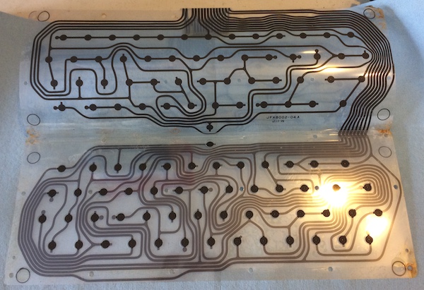 The top and bottom of the keyboard membrane, unfolded