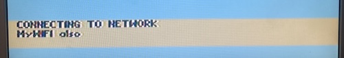 The bottom row of the banner now says "connecting to network mywifi also."