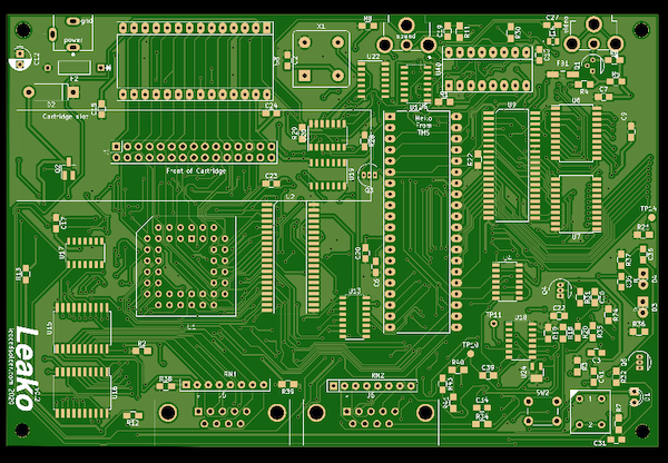 The ColecoVision v0.2 board as viewed by the JLCPCB gerber viewer.
