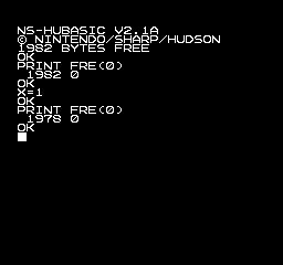 At start, we have 1982 bytes free. After setting X=1, we only have 1978 bytes free.