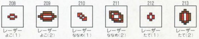The six kinds of laser available to us. Two horizontal, two diagonal, and two vertical.