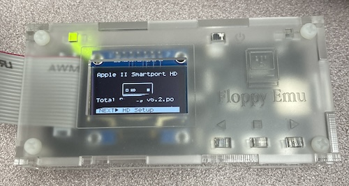 A Floppy Emu loading the Total Replay hard disk image in Smartport mode.