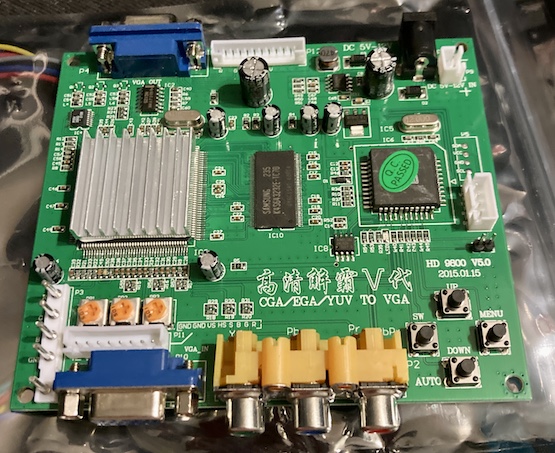 The GBS board, before modification. It says "HD 9800 V5.0, 2015.01.15"