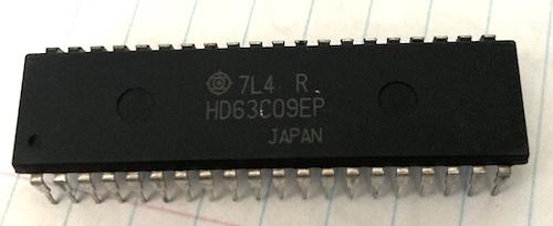 An HD63C09EP CPU.