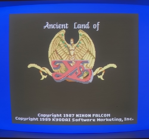 The title screen of "Ancient Land of Ys"