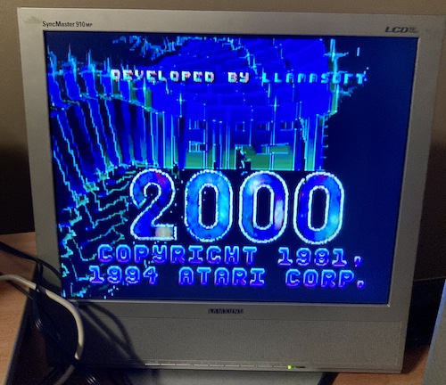 The title screen of Llamasoft's Tempest 2000