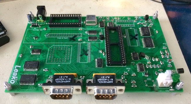 The 'completed' Leako v0.2 board at the point of abandonment. There are Sharpie X-marks on the footprints that are wrong.