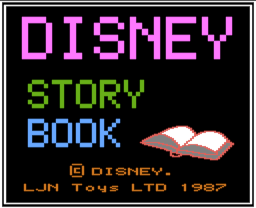 The title screen for Disney Story Book, copyright 1987 by LJN Toys.