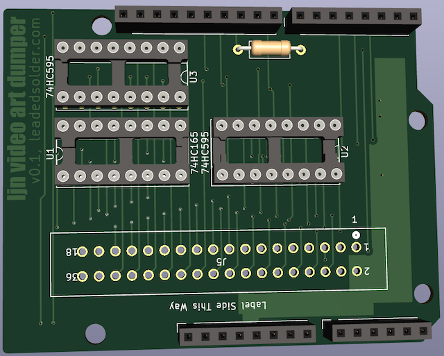 The dumper shield, as designed in KiCad