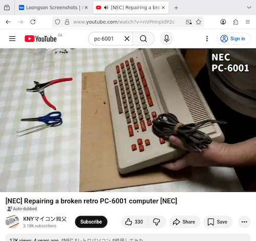 I am watching someone else fix a PC-6001.
