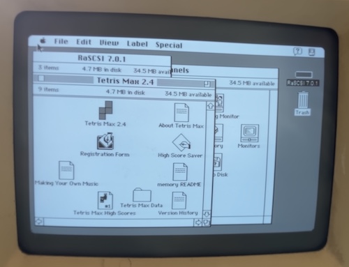 The Mac is booted up to the System 7.0.1 install.