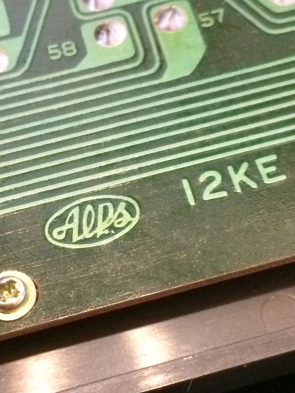 PC-6001mkII keyboard PCB says 'Alps'