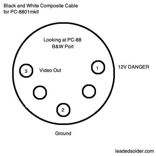 PC-8801mkII monochrome video pinout