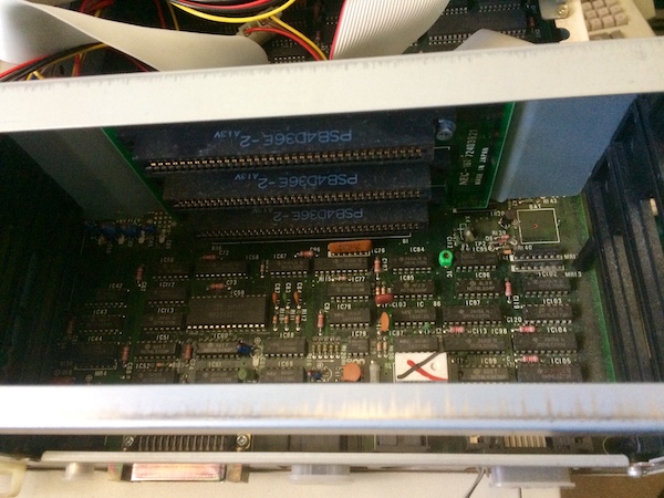 Battery has been removed from the board, leaving an empty space where it once was