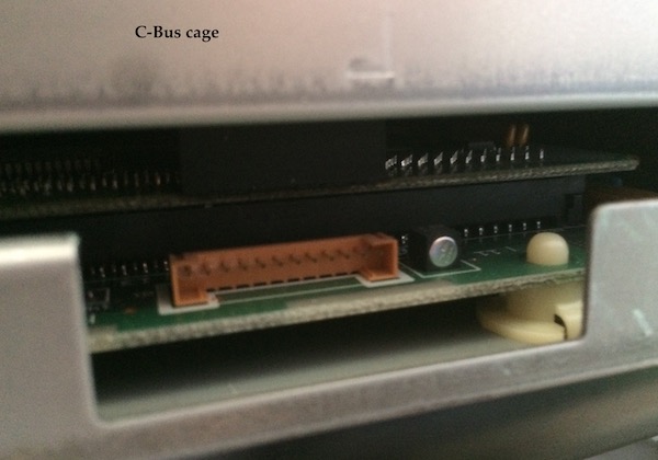 the window accelerator board, jammed in under the C-Bus card cage