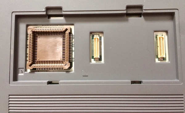 The empty coprocessor and RAM upgrade slot.