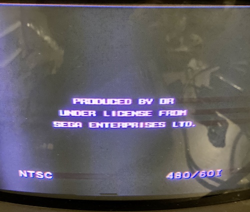 The "Produced by or under license from Sega Enterprises Ltd." screen.