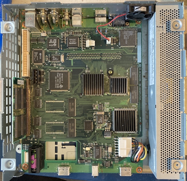 The motherboard is exposed.