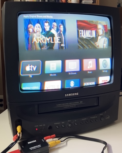 The Apple TV main user interface, showing a list of many billions of services to watch that I've never heard of.