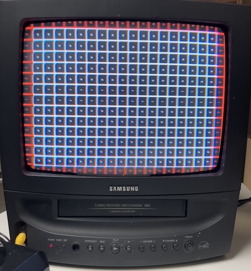 The overscan test is shown on the set.